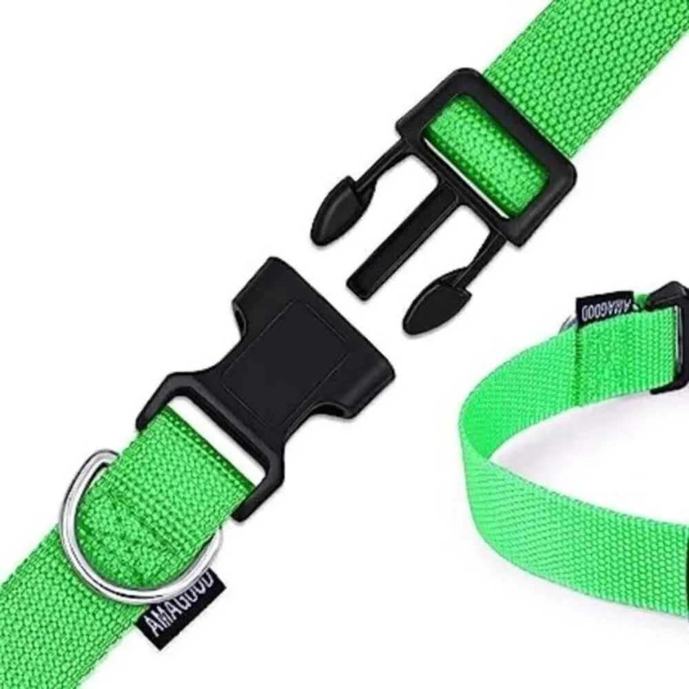 Pet Essentials Nylon Adjustable Collars Small Cats & Dogs Green